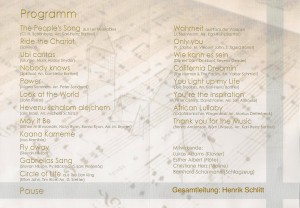 Programm Jubiläumskonzert Juni 2016