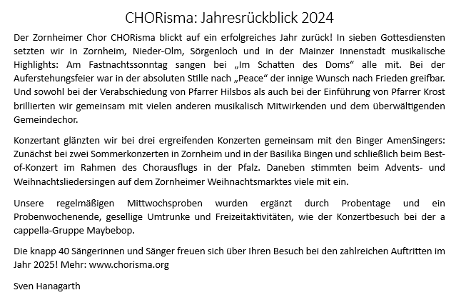 Jahresrückblick 2024