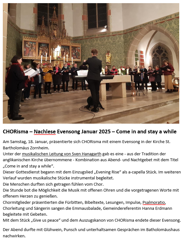 Evensong Januar 2025