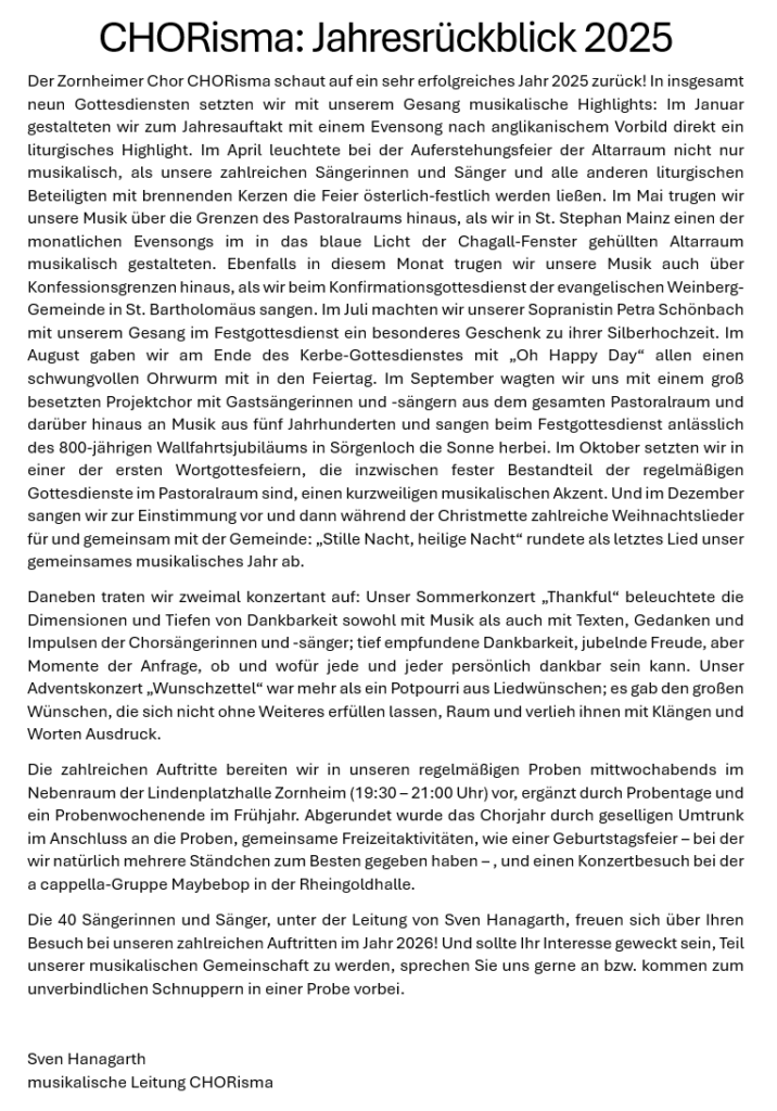 Jahresrückblick 2025